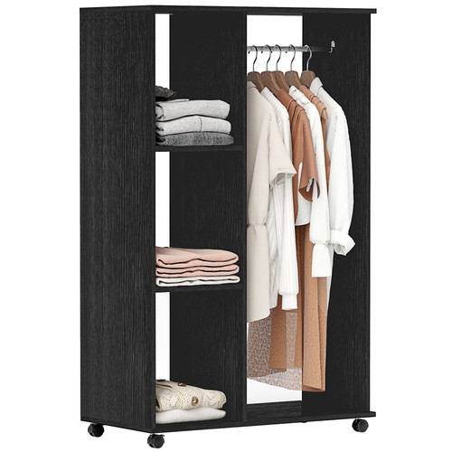 Homcom rolling open wardrobe - rolling,