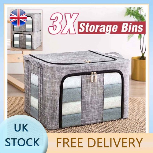 3pcs 66l folding storage box - storage,