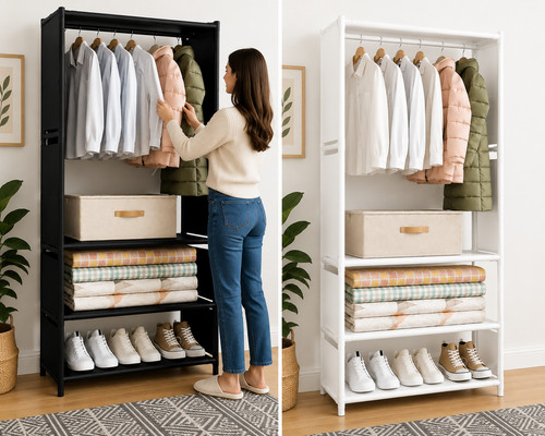 Black white clothes rail - black,