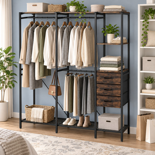 Industrial open wardrobe - industrial,