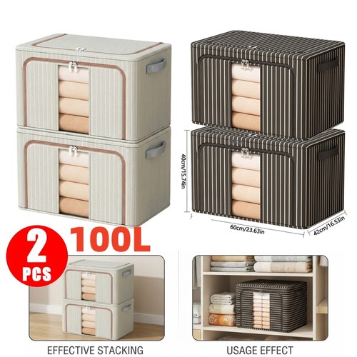 2pcs 100l folding storage box - 100l,