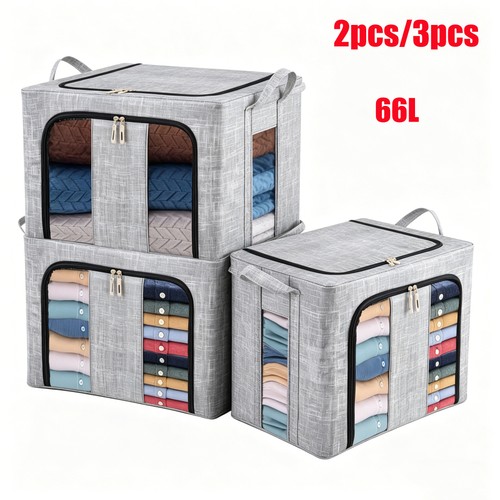 3pcs 66l clothes storage - 2/3pcs,