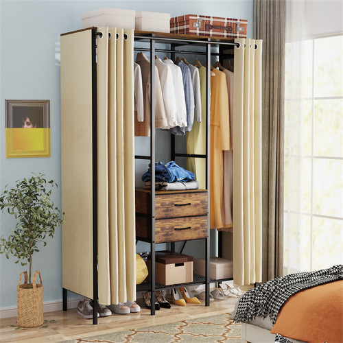 Tall wooden metal - metal, wardrobe